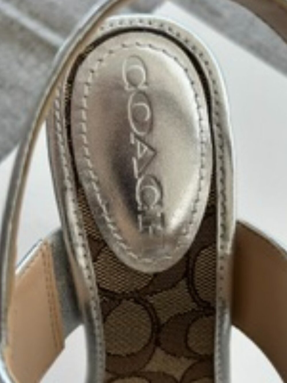 COACH Metallic Silver Heeled Sandals – Size 8 - Picture 4 of 16